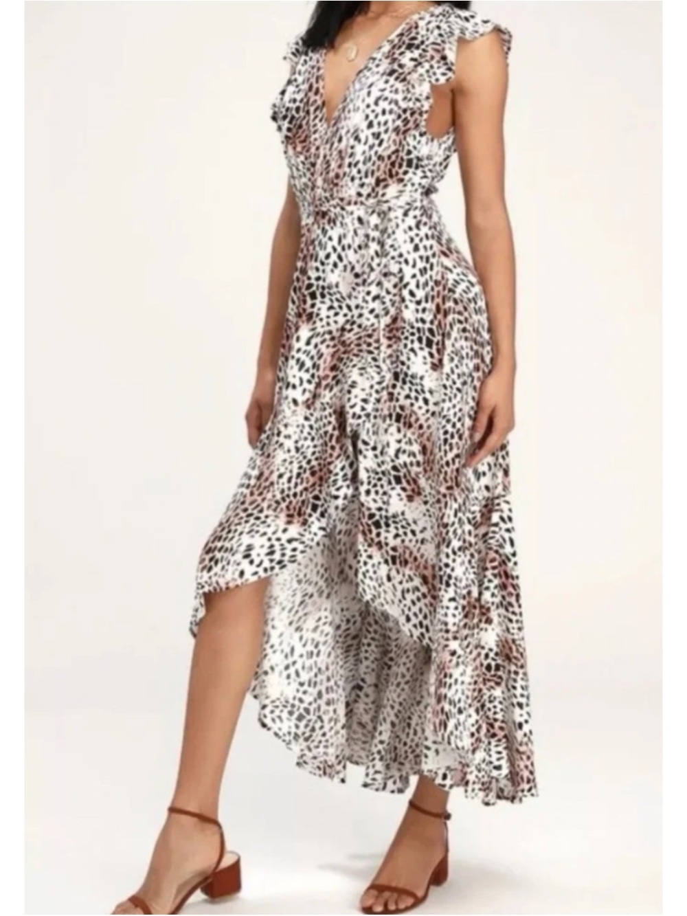 KIVARI | NEW Zephyr Wrap Maxi Dress in Leopard Print, Size Medium - Picture 6 of 14